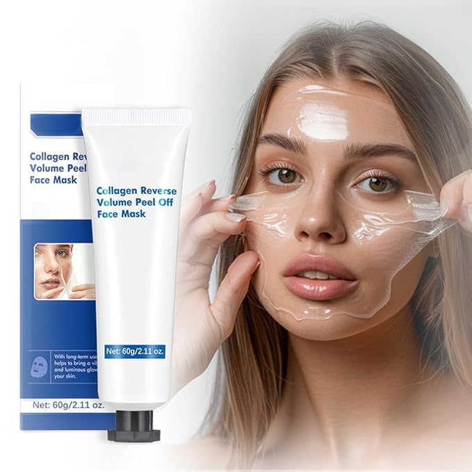 Collagen Peel Off Face Mask, Overnight Peel Off Facial Mask with Vitamin E, Firming, Depuffing & Hydration, Moisturizes Replenishes Water, Enhances Skin Elasticity for Daily Skin Care, 2.11 oz