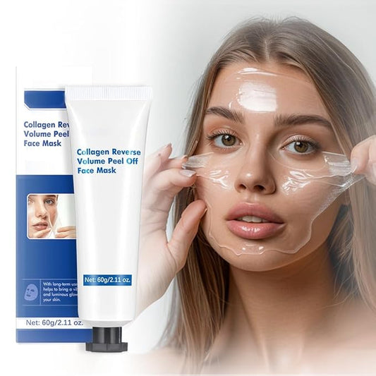 Collagen Peel Off Face Mask, Overnight Peel Off Facial Mask with Vitamin E, Firming, Depuffing & Hydration, Moisturizes Replenishes Water, Enhances Skin Elasticity for Daily Skin Care, 2.11 oz