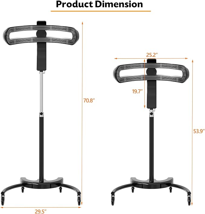 SyyBhb Professional Standing Hair Color Processor, Temperature & Angle Adjustable, 60-Minute Timing, Hair Dyeing/Perm Styling/Heating/Oil Treatment for Salon & Home Use