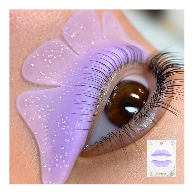Lower Korean Lash Lift Pads Eyelash Perm Rods Lash Lift Shields for Perming Lower Lashes Reusable for Salon (Purple)