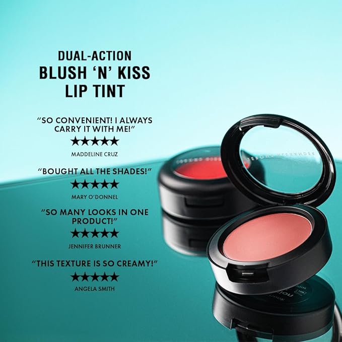 Jerome Alexander Blush ‘n’ Kiss Cream for Cheeks & Lips | Creamy, Lightweight, Buildable Coverage | Blush Balm Face Makeup|Tint Scarlet