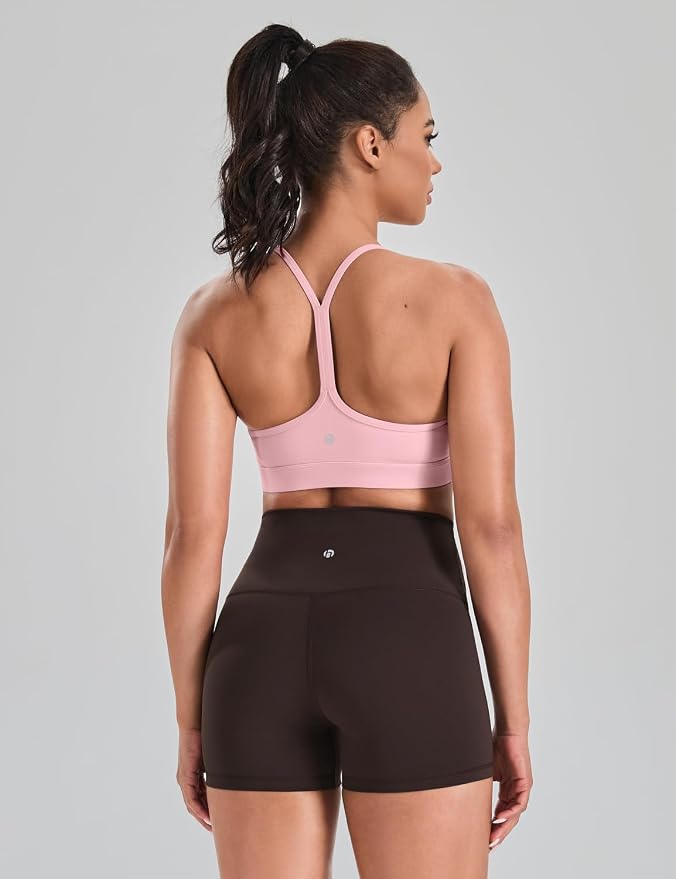 HeyNuts to Freest Womens Y Back Sports Bra, Spaghetti Strap Racerback Low Impact Workout Yoga Tops Padded A-C Cups *Updated