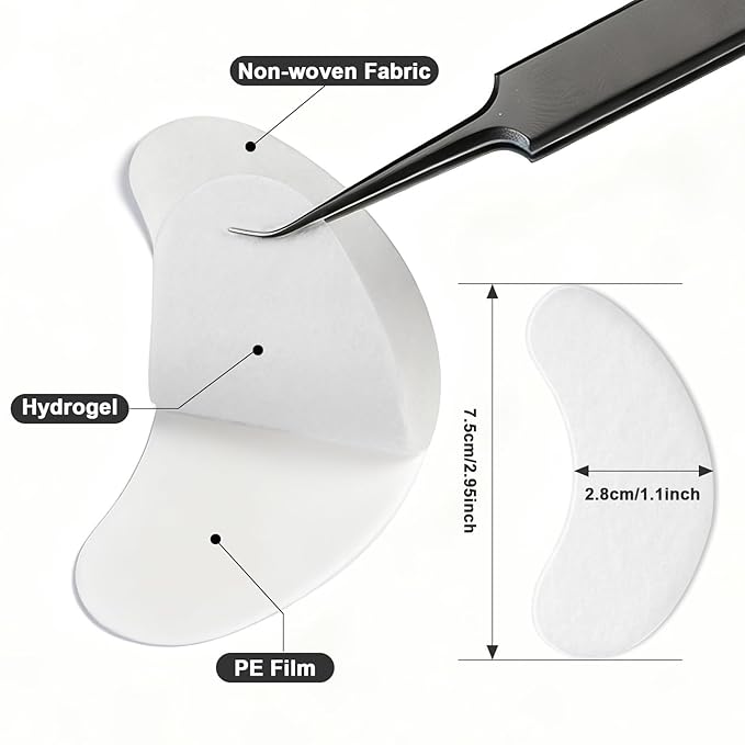 TEAWOO 150 Pairs Hydrogel Under Eye Patches, Eye Pads for Eyelash Extension/Eyelash Tinting, Eyelash Extension Supplies Infused with Natural Aloe Vera