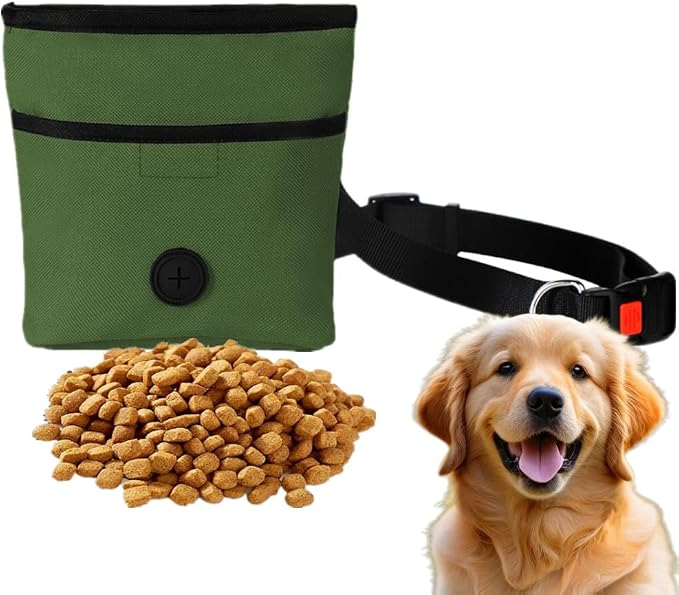 Dog Treat Pouch Pet Training Pouch with Adjustable Strap Dog Walking Bag Holder Built-in Poop Bag Dispenser Portable Puppy Bait Reward Pouches Pet Treat Snack Carrier Pocket, Hands-Free Training