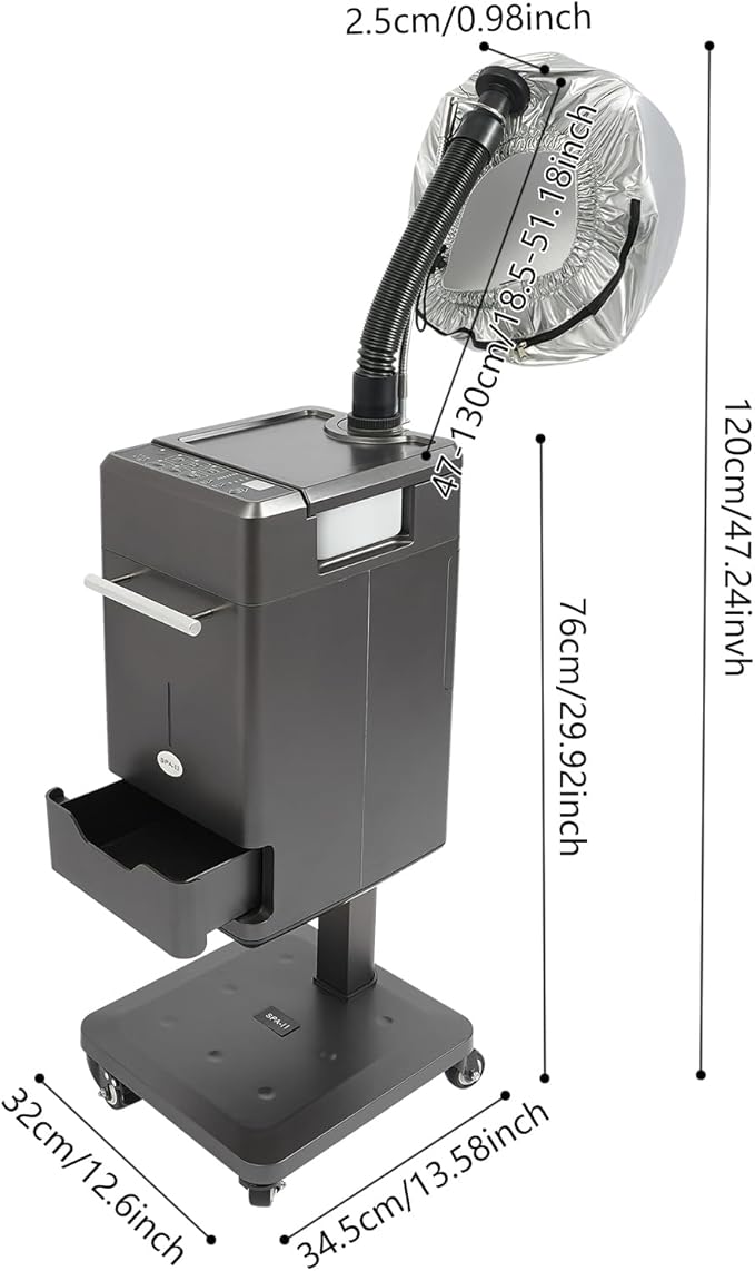 110V 500W Nano Hair Steamer Machine, Professional Micro Mist Salon Hair Processor, Salon Spa Equipment Vertical Nano Hair Steamer for Deep Hair Care Repair, Hair Styling