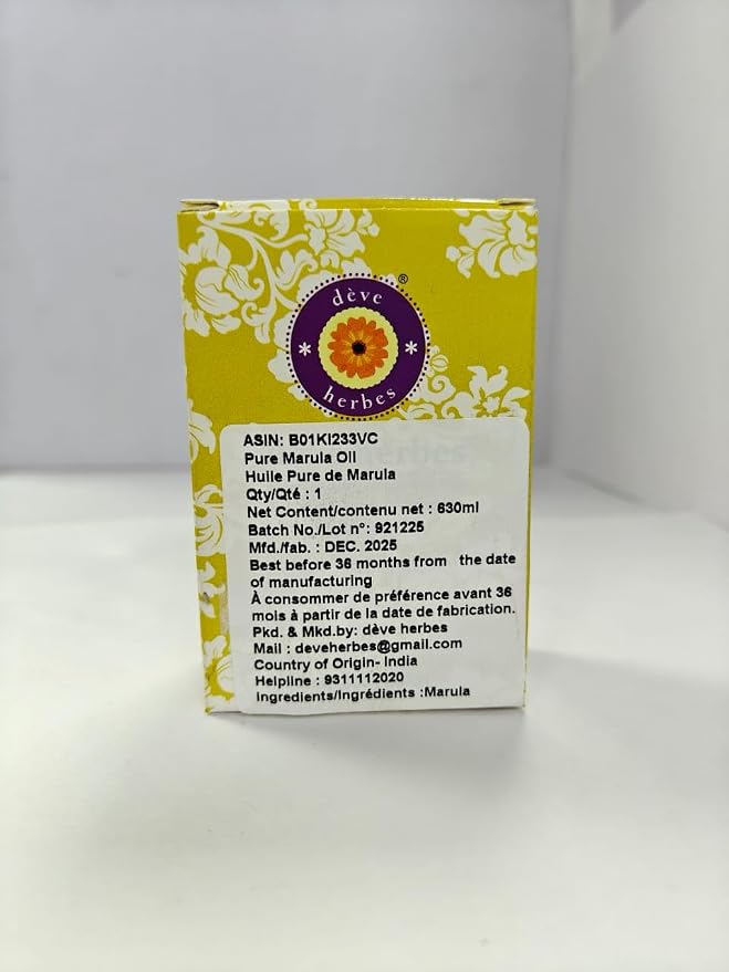 Deve Herbes Pure Marula Oil (Sclerocarya birrea) Cold Pressed 630ml (21 oz)