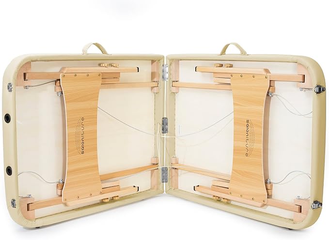 Saloniture Basic Portable Folding Massage Table - Cream