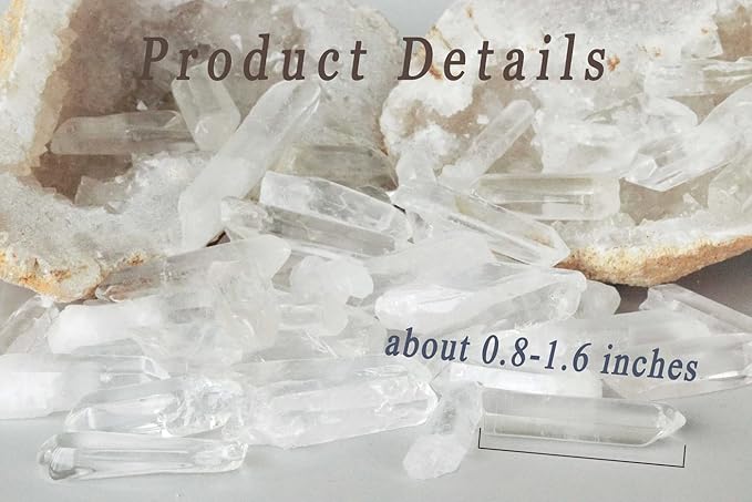 DUQGUHO Raw Crystals Bulk 0.45 lb Natural Clear Quartz Crystal Points Irregular Tumbled Polished Crystal Stones for Jewelry Making Plants Succulent Vase Filler Home Decorative Stones 0.8-1.6"