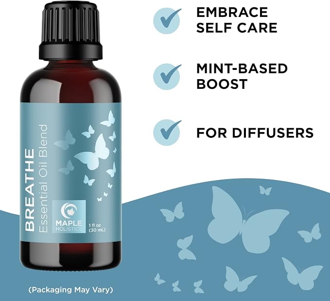 Breathe and Defend Essential Oils Set - Purifying Essential Oil Blends for Diffuser Aromatherapy and Baths - Relaxing Essential Oils for Diffusers for Home