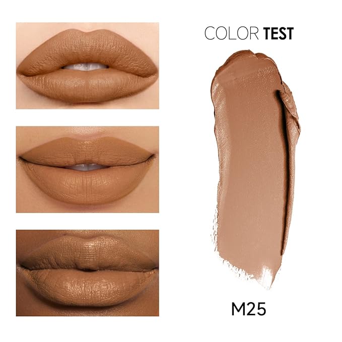 CARSLAN Matte Lipstick Hydrating Lip Color Makeup, Highly Pigmented Lipstick with Moisturizing Formula, Lightweight, Smooth, M25
