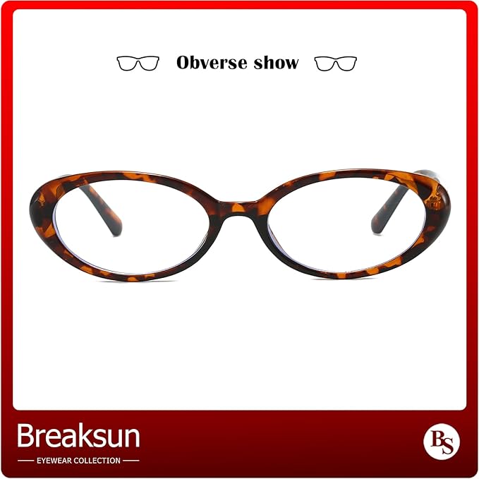 Breaksun Retro Oval Sunglasses for Women Men Fashion Small Oval Sunglasses 90s Vintage Shades