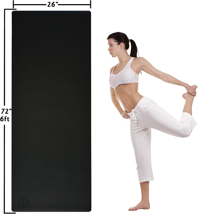 Tatago Hot Yoga Mat Non Slip-Professional Grade Natural Rubber Yoga Mat, Pliates Mat, Stretching Mat or exercise mats for home workout. Nonslip for Hot and Sweaty Classes. Includes Yoga Strap for Carrying and Stretching too.