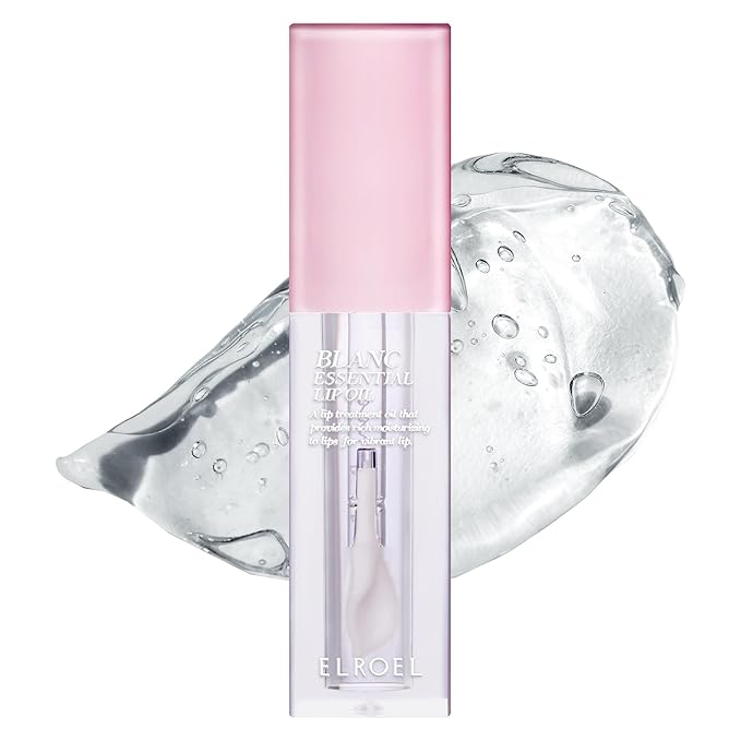 Blanc Essential Lip Oil - 50HR Moisturizing & Hydrating Korean Lip Gloss Makeup with 6 Botanical Extracts - Lightweight, Non-Sticky Clear Essence Overnight Repair 0.15 fl oz (#01 Pure Lychee)