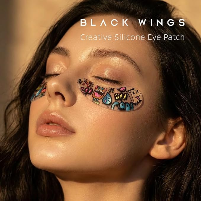 Self Adhesive Silicone Under Eye Pads, Reusable Moisturizing Under Eye Patches for Lash Lift & Eyelash Extensions,Soft Lash Extension Tools Eye Gel Pads for Salon & Home Use(Street Graffiti)