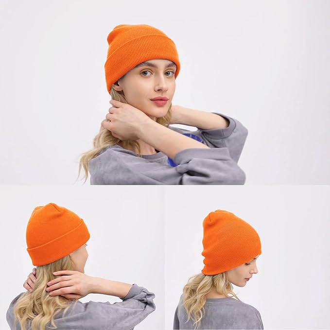 ZOORON Beanie for Women Men Ski Watch Cap Cuffed Plain Skull Knit Hat Soft Fisherman Winter Hat