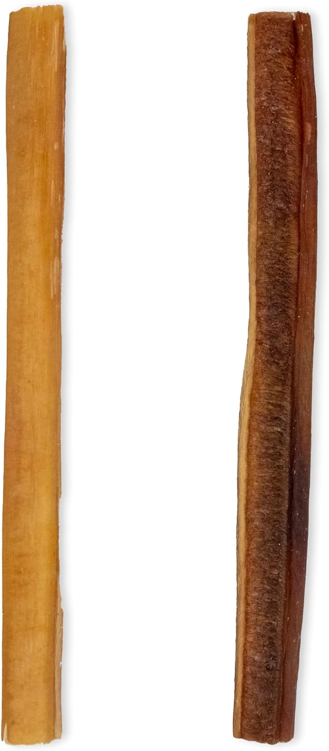 GigaBite Bully Sticks for Dogs All Natural Beef Pizzle Dog Chews, Odor & Rawhide Free Dog Treats, Long Lasting High Protein Chews Digestible Dental Dog Treat - Sticks (Medium Half-Cut 6"), Pack of 20