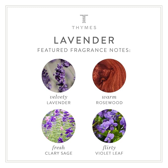 Thymes Lavender Large Hand Wash with Pump - Hydrating Liquid Hand Soap with Calming Lavender Scent (15 fl oz)