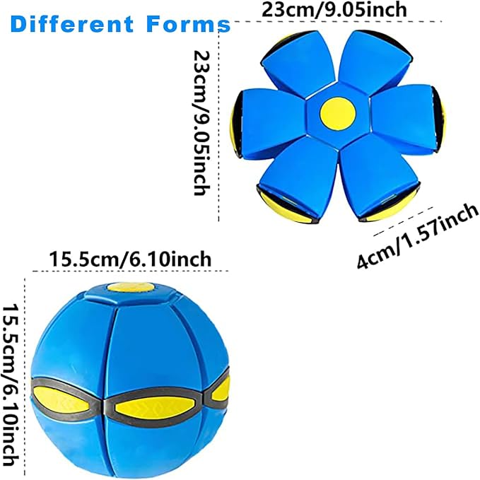 2PCS Magic Bouncing Ball Toy, Children's Magic Meta - Balls, Dual Form Pop up Flying Saucer Ball, Parent-Child Interactive with 3 Light for Indoor & Outdoor Use Pink+Blue