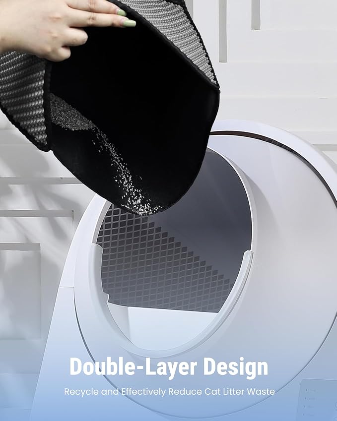 CATLINK Upgrade Automatic Cat Litter Box Self Cleaning with Mat | Double Odor Removal with odor purifier (optional) and carbon filter, Cat Litter Box for Multiple Cats from 3.5～22 lbs