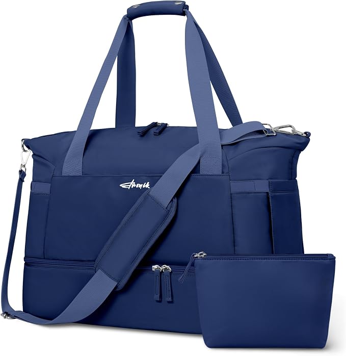 Gym Bag for Women, Personal Item Travel Bag with Shoes Compartment, Weekender Overnight Duffel Bag with Wet Pocket, Carry On Bag for Women, Travel, Gym, Weekend