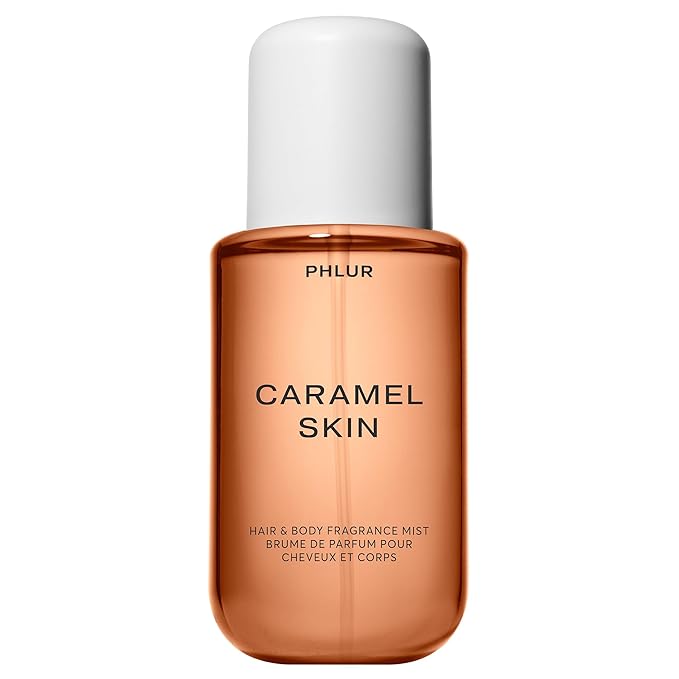 PHLUR Caramel Skin Body Mist, 8 Fl Oz – Hair and Body Perfume for Women, Warm Caramel Vanilla Body Spray with Bergamot, Sandalwood and Musk Fragrance