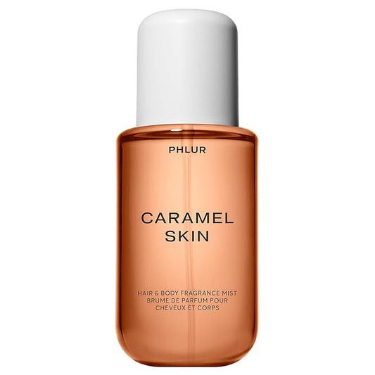 PHLUR Caramel Skin Body Mist, 8 Fl Oz – Hair and Body Perfume for Women, Warm Caramel Vanilla Body Spray with Bergamot, Sandalwood and Musk Fragrance