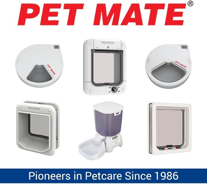 Cat Mate Microchip activated Cat Flap | for up to 30 Cats, Brown | Stores 30 Pet IDs, Weather Resistant, Selective Entry, Keeps Unwanted Animals Out, Easy Installation