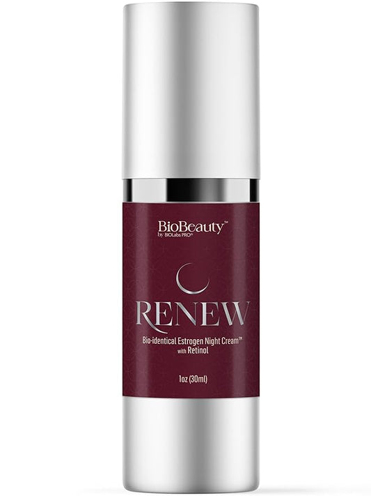 BIOBeauty Night Cream with Retinol – Restorative Anti-Aging Moisturizer Infused with Real Bioidentical Hormones - Renew Face and Under Eye Serum (1oz)