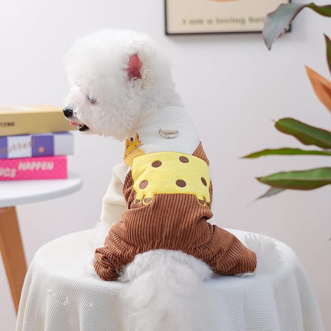 Dog Stylish Overalls Comfortable One Piece Puppy Outfits Summer Bib Overalls for Small Dogs Cute Pet Jumpsuit Onesie Chihuahua Yorkies Birthday Holiday Clothes Costume