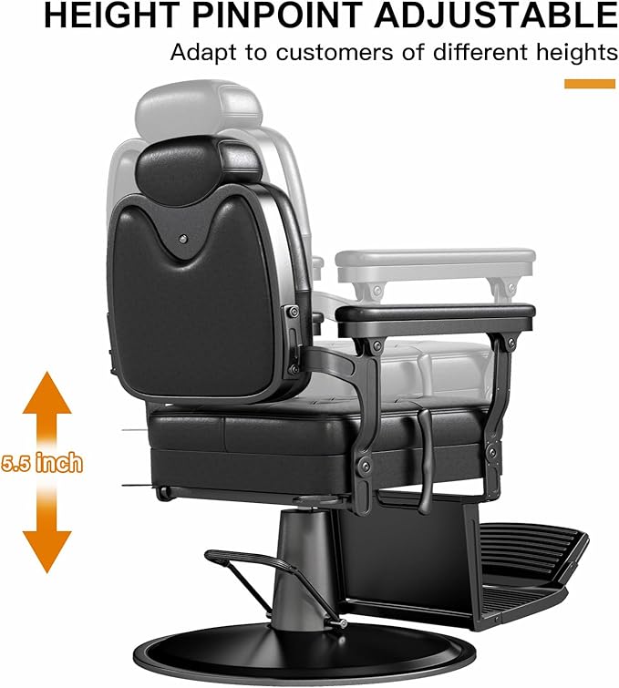 Artist hand Barber Chair for Hair Stylist, All Purpose Hydraulic Recline Salon Chair, Heavy Duty Barber Chairs, Professional Barbershop Beauty Spa Equipment