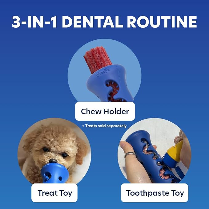 SuperPaw Dog Dental Chew Holder - Healthy Toy for Boredom Relief and Oral Care (60+ Min Extended Chew Time) - Medium, 1 Pack
