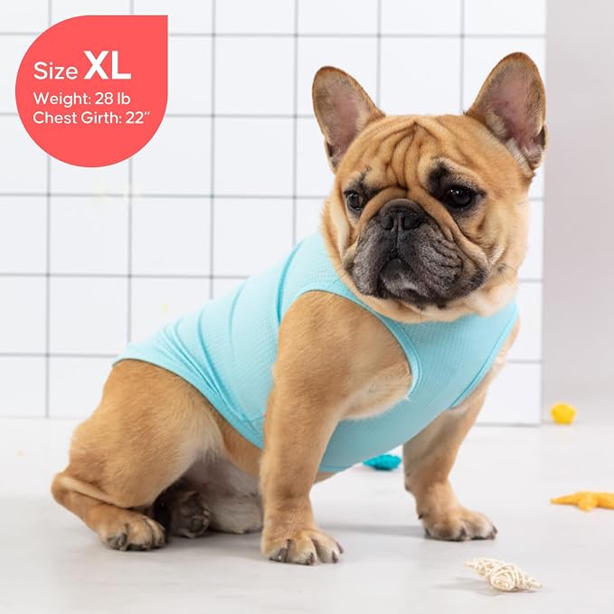 KYEESE 2Pack Dog Shirt, Lightweight Sun Protection Dog T Shirts for Large Dogs Boy Girl, Breathable Mesh Tank Top Sleeveless Pet Reflective Vest, Soft Summer Dogs Clothes, Flamingo+Blue, 3XL