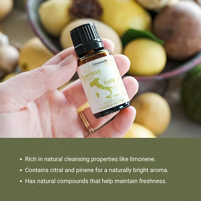Lemon Essential Oil - Direct from Citrusmade Southern Italy - Cold Pressed - Aceite de Limón for Aromatherapy, Massage, Diffuser, DIY Candle and Soap Making - 22lbs