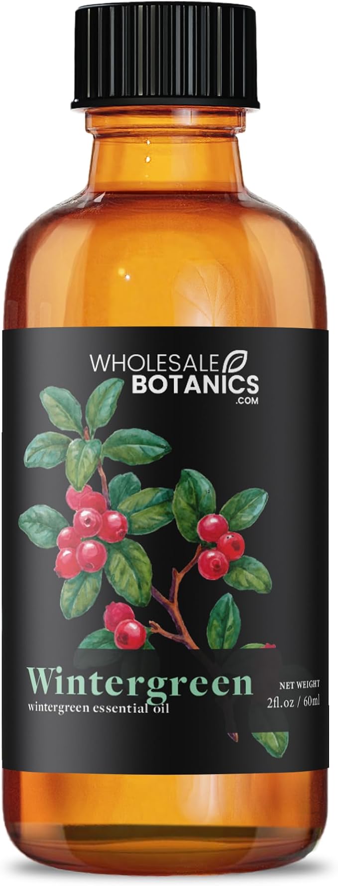 Wintergreen Essential Oil by Wholesale Botanics | Premium Grade 100% Undiluted Essential Oil | for Aromatherapy, Soaps, Lotions, & Candles | Vegan & Cruelty Free (2 Fl Oz)