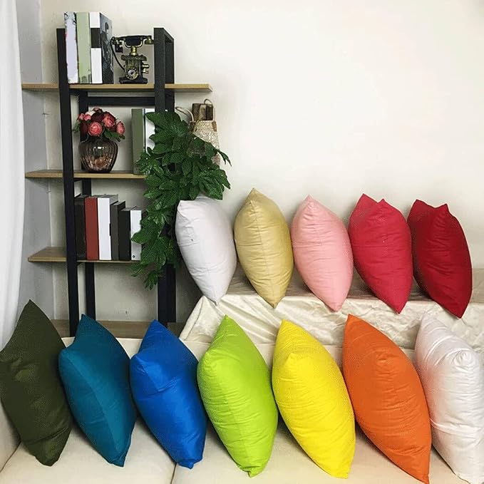 Thmyo 4-Pack 100% Cotton Comfortable Solid Decorative Throw Pillow Case Square Cushion Cover Pillowcase Sublimation Blank Pillow Covers DIY Throw Pillowcase for Couch Sofa(16x16 inch/ 40x40cm,Khaki)