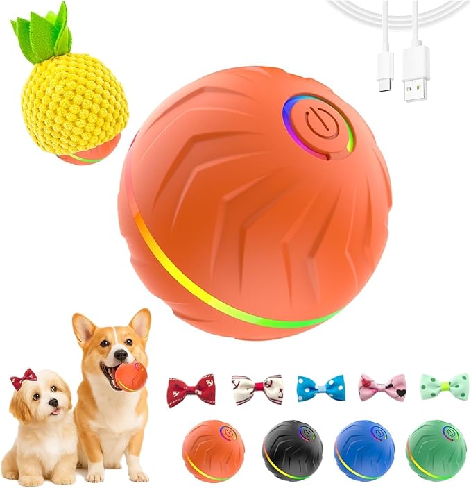 2026 T01 Interactive Dog Ball, Automatic Moving and Bouncing Dog Toy