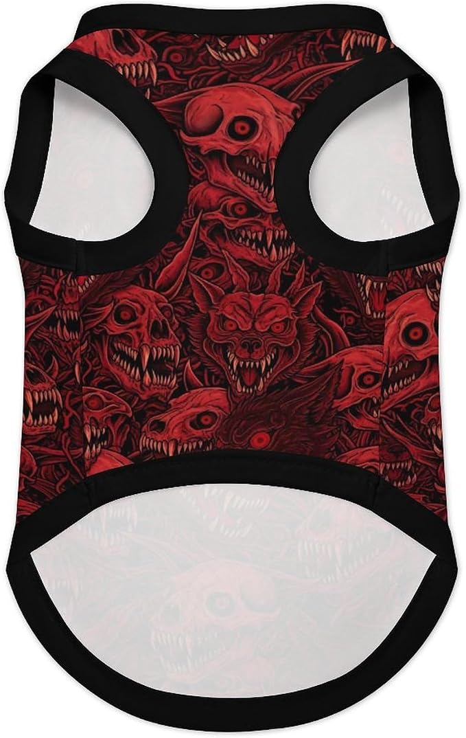 Halloween Pet Vest Bloody Skull Pet Shirts X-Small | horror wolf Dog Shirt Vest cute pet Sleeveless Vests Ice Silk Dog T-Shirts holiday Dog Clothes Halloween Canine Wear