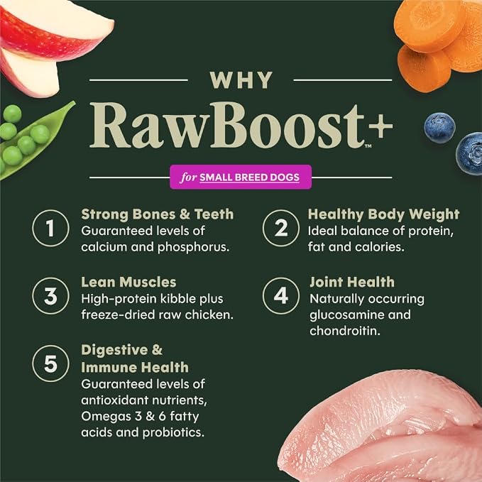 Instinct RawBoost Small Breed, Dry Dog Food + Freeze Dried, Chicken, 3.5 lb | High-protein kibble with FreshDried raw bites, nutrition for healthy weight, calcium for strong bones & teeth, grain-free