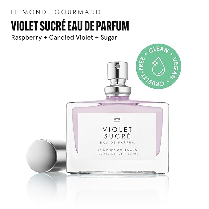 Le Monde Gourmand Violet Sucré Eau de Parfum Spray Perfume for Women, Raspberry Purée, Candied Violet & Sugar Crystals Scent, Vegan & Cruelty Free, 1 fl oz (30 ml)