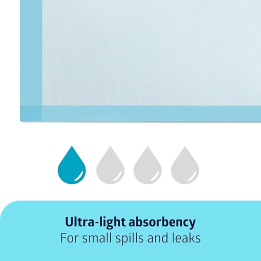 Medline Light Absorbency Underpad, 17" x 24", 100 Count, Disposable Chucks, Bed, Furniture & Surface Protection, For Kids, Adults, Elderly, Puppy Pad, Changing Pad, Incontinence Pee Pad