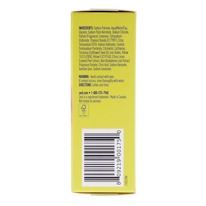 Zest Bar Soap - Lemon Bar Soap - Refreshing Scent - Hydrating Body Soap - Paraben-Free Soap - Suitable for All Skin Types - Lemon Peel - 7 oz