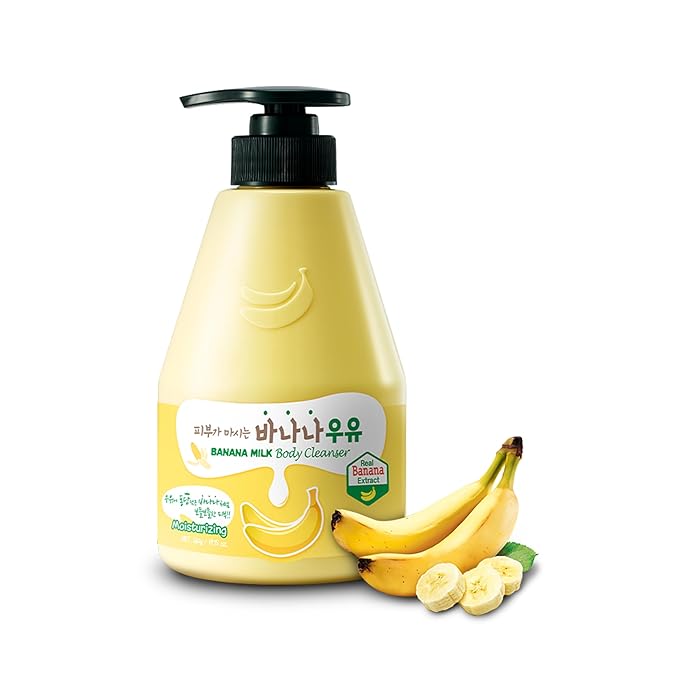 Kwailnara Banana Milk Body Wash (19.75 Fl Oz) – Korean Body Cleanser for Soft & Hydrated Skin | Milk Protein, Royal Jelly & Elasticity-Boosting Banana Extract | Paraben-Free with Gentle Bubbles