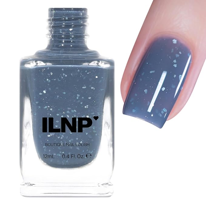 ILNP Rainy Days - Denim Blue Flakie Shimmer Nail Polish