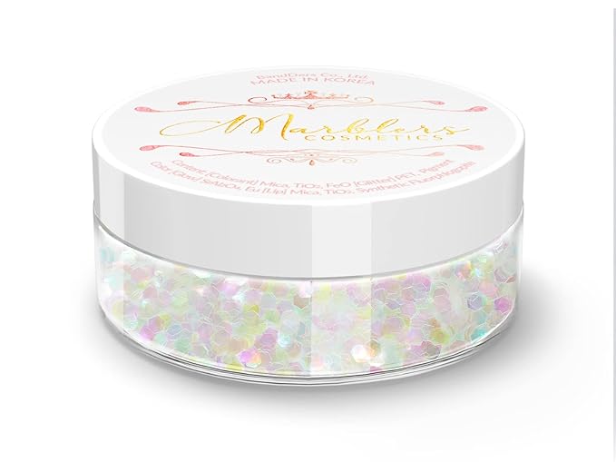 MARBLERS Chunky Rainbow Face & Body Glitter [Max] 0.18oz (5g) | Chunky | Chopped | Flake | Non-Toxic | Vegan | Cruelty-Free | Festival, Rave & Party Makeup | Eye, Hair, Nail Polish, Eyeshadow