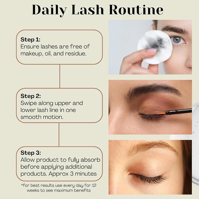 Lash Serum for Eyelash Growth - Prostaglandin Free Formula - Eye Lash Enhancing Serum with Biotin & Peptides - Vegan Lash Growth - Made in USA - Cruelty Free - 2ml