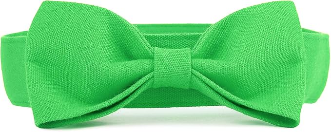 Segarty Bow Tie Dog Collar, Adjustable Green Bowtie Collar for Large Dogs Neck Girth 12.6-18.1in, Neck Tie Comfortable Cotton Pets Bows Grooming Accessories for Formal Wedding Holiday Birthday Party