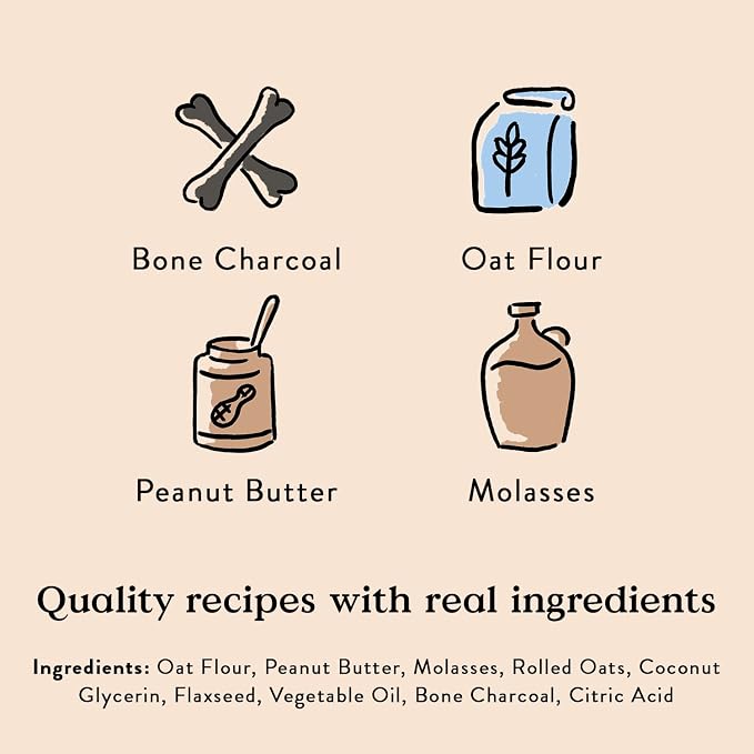 Bocce's Bakery Lumps of Coal Recipe Treats for Dogs, Wheat-Free Everyday Dog Treats, Made with Real Ingredients, Baked in The USA, All-Natural Soft & Chewy Cookies, Peanut Butter & Molasses, 6 oz