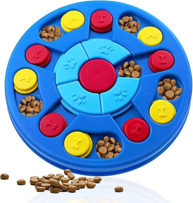 Interactive Dog Puzzle Toys for Puppy IQ Stimulation &Treat Training,Treat Dispenser Squeaky Toy for Smart Dogs, Puppy &Cats Fun Feeding (Level 1-3)