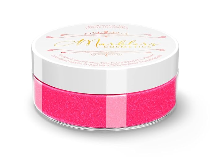 MARBLERS Neon Face & Body Glitter [Fluorescent Pink] 0.18oz (5g) | Fine | Non-Toxic | Vegan | Cruelty-Free | Ethically Sourced | Festival Makeup | Eye, Hair, Nail, Eyeshadow | Cosmetic Grade