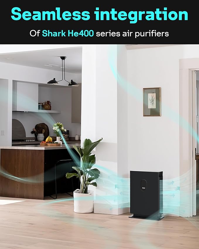 Leemone True HEPA Filter Replacement for Shark Air Purifier 4, Compatible with Shark HE400, HE401, HE401C, HE401NP, HE402, HE402C, HE405, UA415, Part No. HE4FKBAS, HE4FKPET, HE4FKPETMB, HE4FKPRO